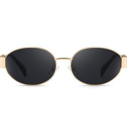 Retro Oval Sunglasses for Women Trendy Designer Sun Glasses Womens Shades Fashion Accessories for 2024 IF3455