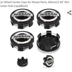 Car Wheel Center Caps for Nissan Parts, 60mm/2.36'' Rim Center Hub Caps(Black) Car, Sedan, coupe, vehicle 