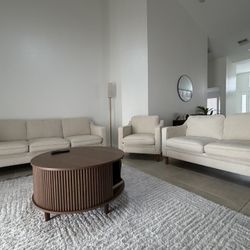 Chenille 3 Pieces Living Room Set