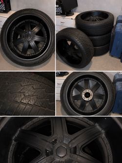 24” Black Rims & Tires – Set of 4 – 285/40R24