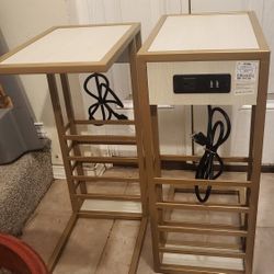 Set ,two Tables Metal Frame 