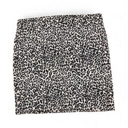 Leopard print mini skirt in black and white 