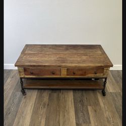 Wood Coffee Table With Storage 