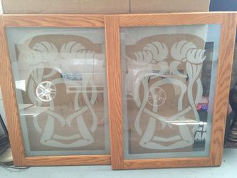 Framed Etched Glass Windows-Best Respectful Offer!