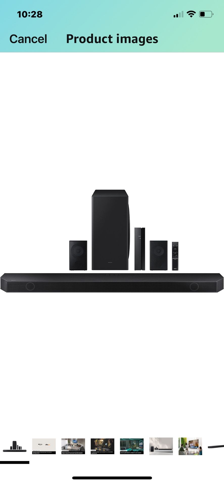 SAMSUNG HW-Q910B 9.1.2ch Soundbar w/ Wireless Dolby Atmos, DTS:X, Rear Speakers, Q Symphony, Built In Alexa/Voice Assistant, SpaceFit Sound, Airplay 2