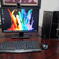 Hp Pavilion desktop Computer Windows 10. Good Working Condition.  AMD Athlon (tm) ll x 4630 processor.  4 gb Ram. monitor 23  inches.   speakers inclu