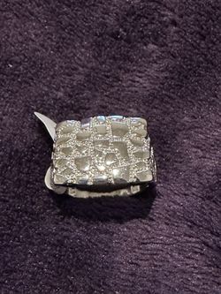 Solid 925 Silver Nugget Ring