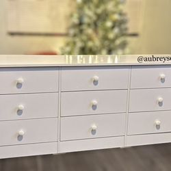 White 9 Drawer Dresser 