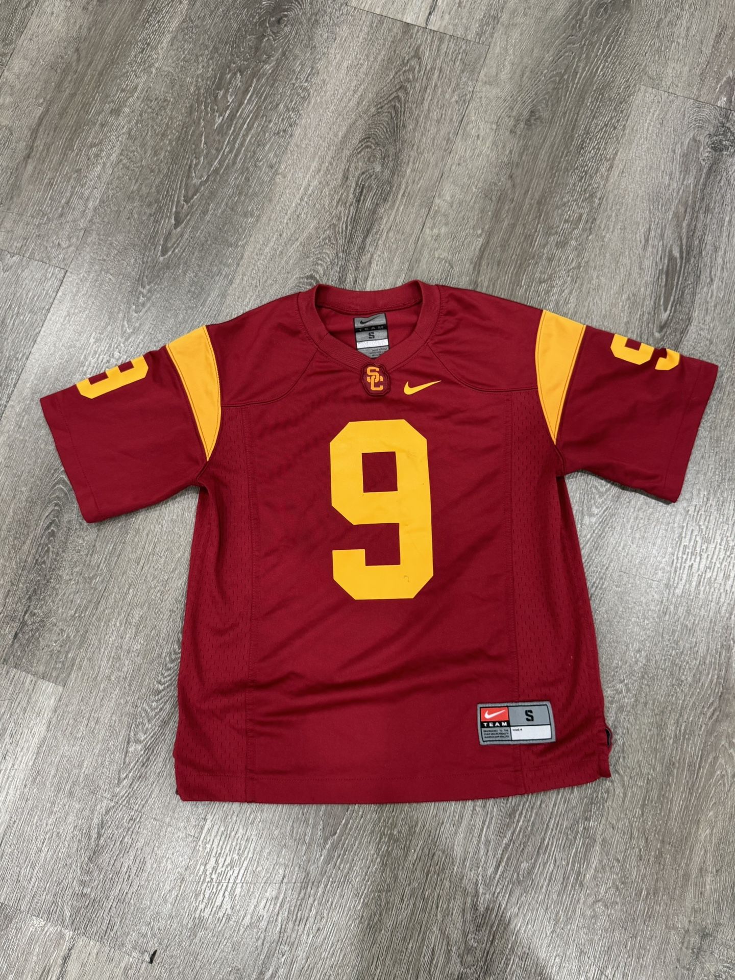 Nike USC Trojans Team Football Jersey #9 Cardinal Gold Size Small