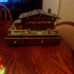   Vintage Swiss Chalet Jewelry & Music Box