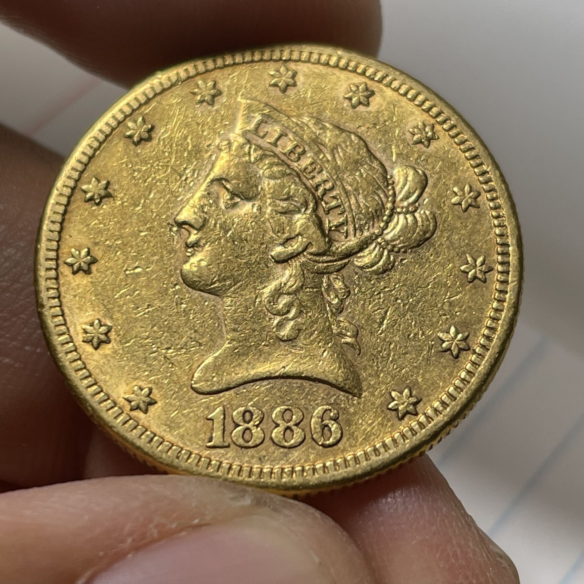 1886 10 Dol. GOLD