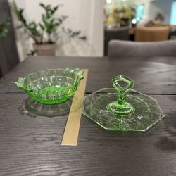 Depression Glass Tea Room Green