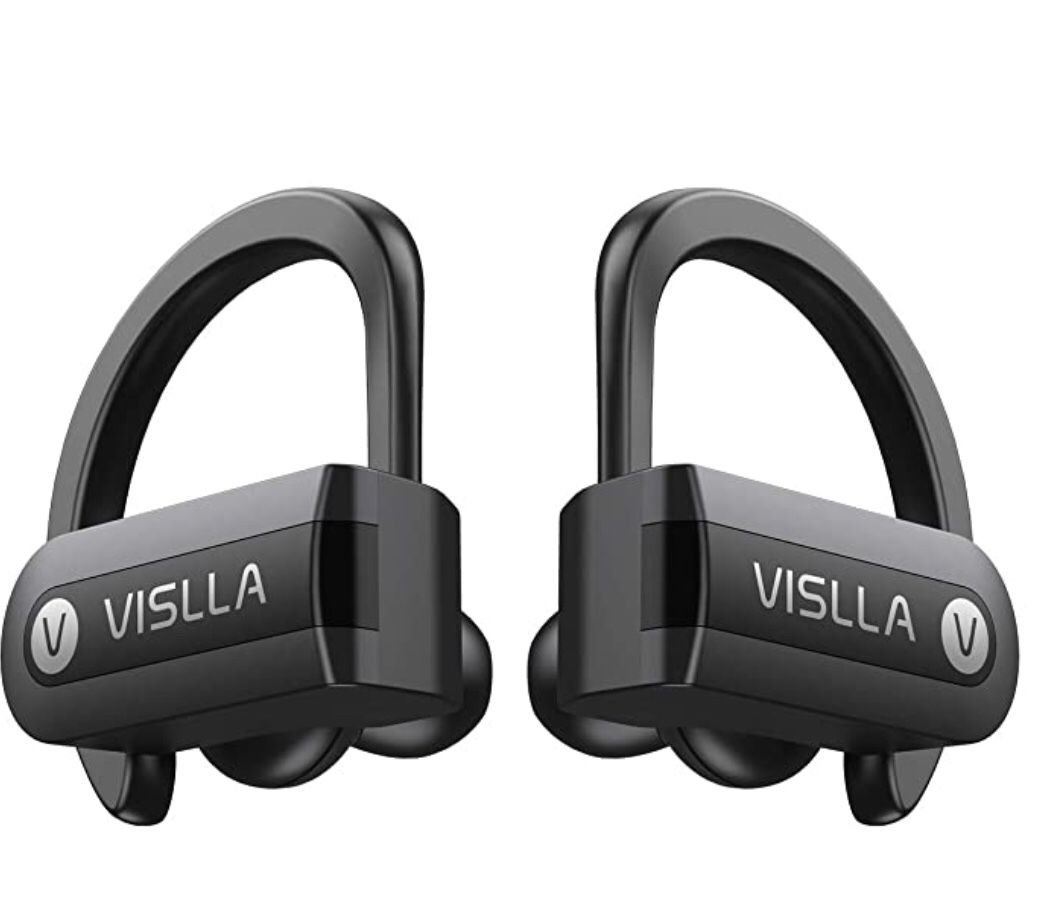 Wireless Earbuds, Vislla 5.0 Bluetooth Sport Headphones Stereo Bass Sound TWS Ear Buds Over Ear Sweatproof Headset 8 Hours Playtime Wireless Earphone