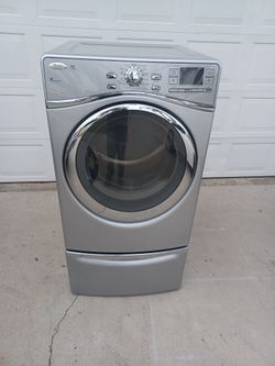 Whirlpool Duet Front-Load gas  dryer with pedestal