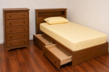 Twin Storage Bed with Mattress – Excellent Condition – $350