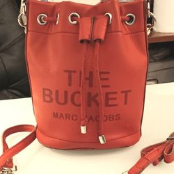 Marc Jacob's Electric Orange, The Leather Bucket Drawstring Bag