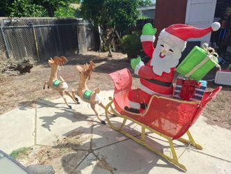 Santa clause and reindeer decoration