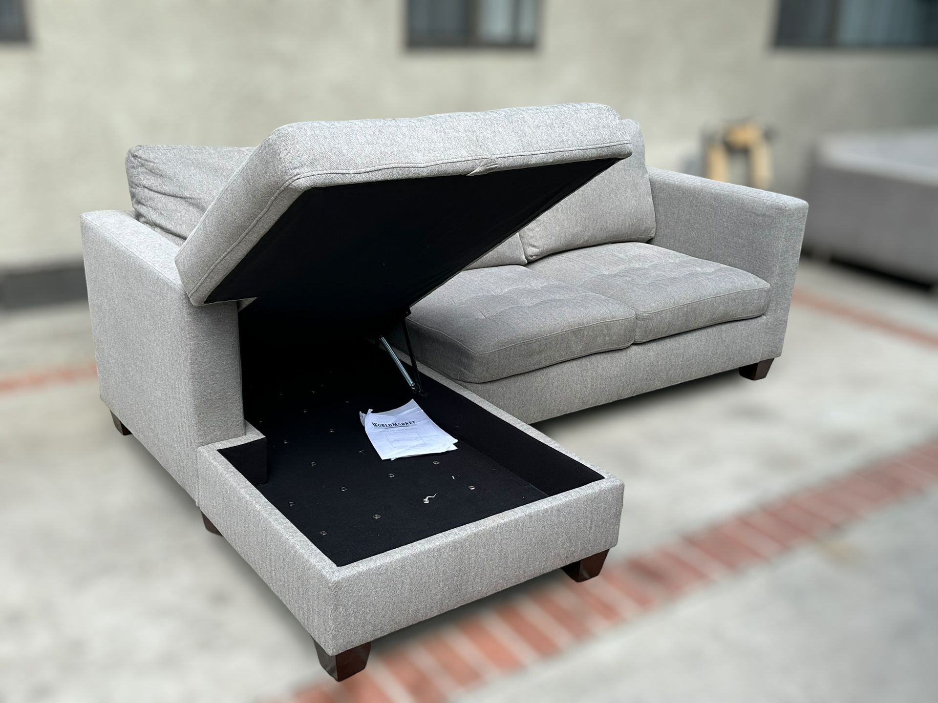 Gray Storage Sectional Couch 