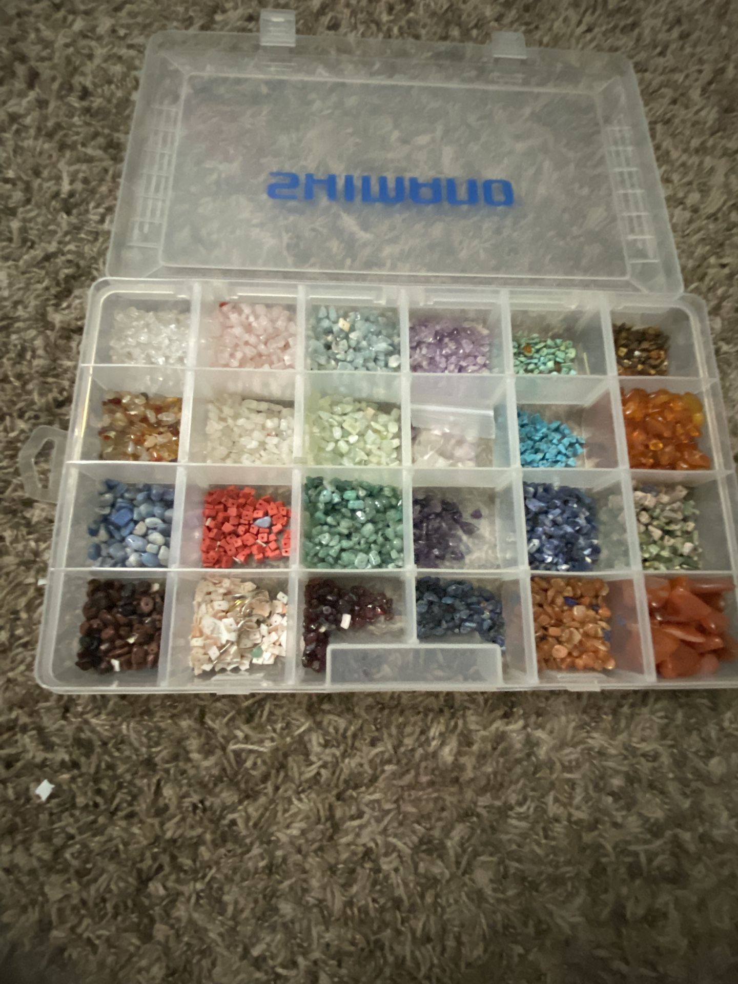 Container Of Real Crystals For Jewelry Making