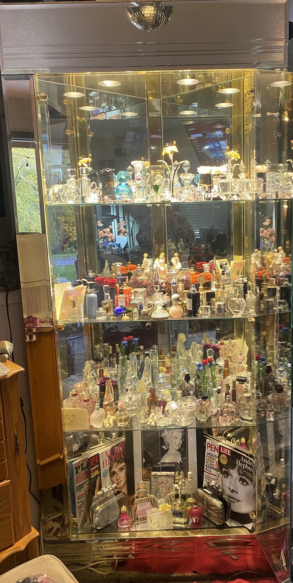 Mirrored Glass Corner Display Case 