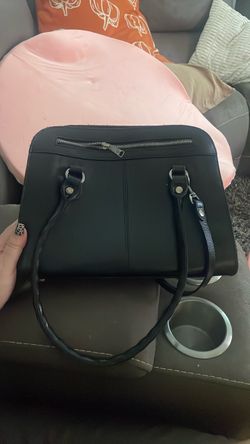 Black leather crossbody purse