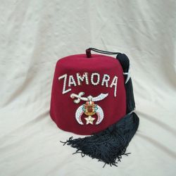 Vintage Zamora Fez Shriner Hat 