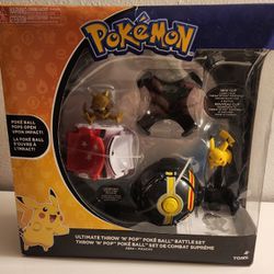Pokemon Pikachu Pokeball Ultimate Throw N Pop Poke Ball Battle Set . New factory sealed. 

Ask any questions before buying. 