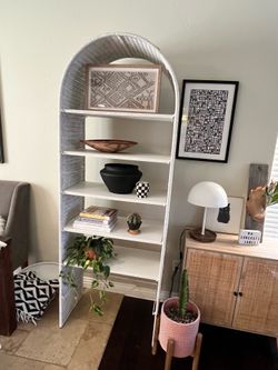 8 ft tall vintage wicker shelf