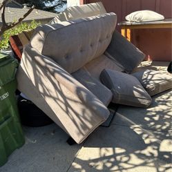 Grey Couch + XL Bean Bag