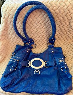Slightly Used! Leather Royal Blue Handbag/Purse