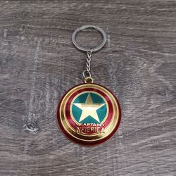 Marvel Comics Gold Captain America Shield Keychain 