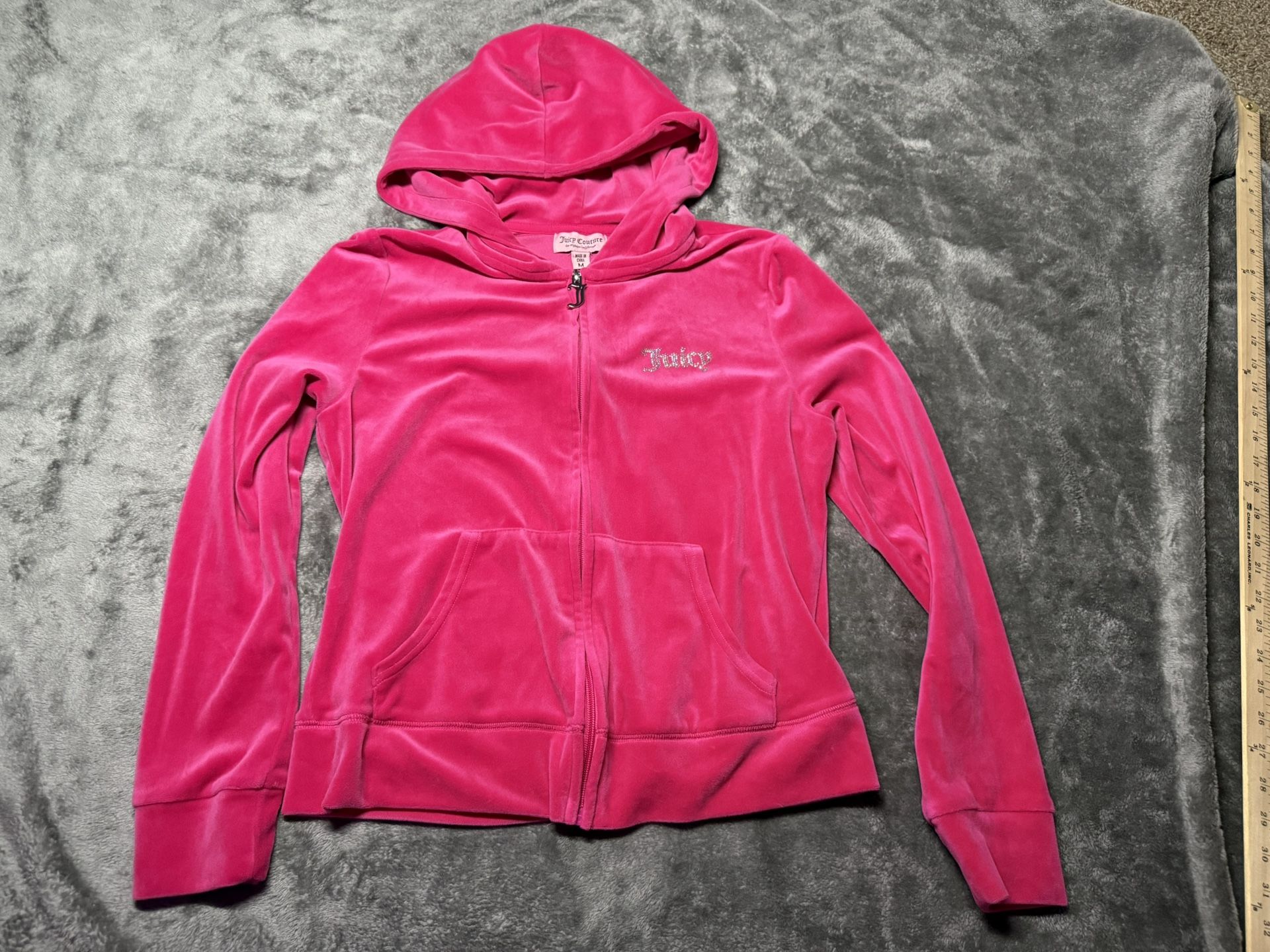 Juicy Couture Jacket Mean Girls Hot Pink Sz M Soft Velour Jacket