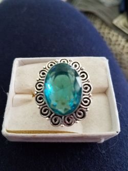 Blue tourmaline ring