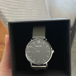 Nine West Men’s Silver Black Watch