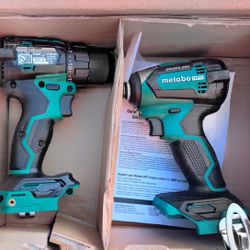 Metabo 18V Brushless Driver Drill & Impact Driver Combo Kit +2 Batteries & Charger