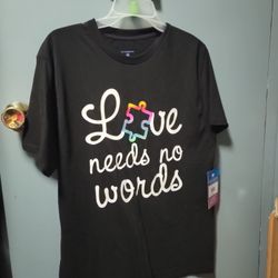 Love Needs No Words Autism Tshirt New Size Medium