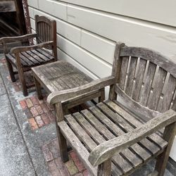 2 Teak Chairs And Coffee Table -retail For Over $1500. In San Francisco. Cash Only 