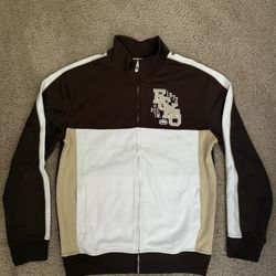 ECKO UNLTD Full Zip / Track Jacket / Dark Brown / Tan / White / Men’s size M