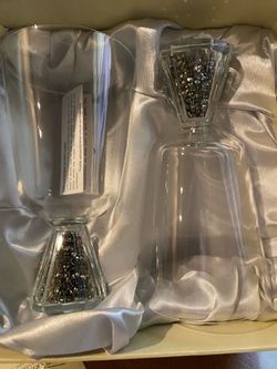 Oleg Cassini crystal glitter wine glasses