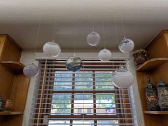 7 Hand blown glass orbs from Germany