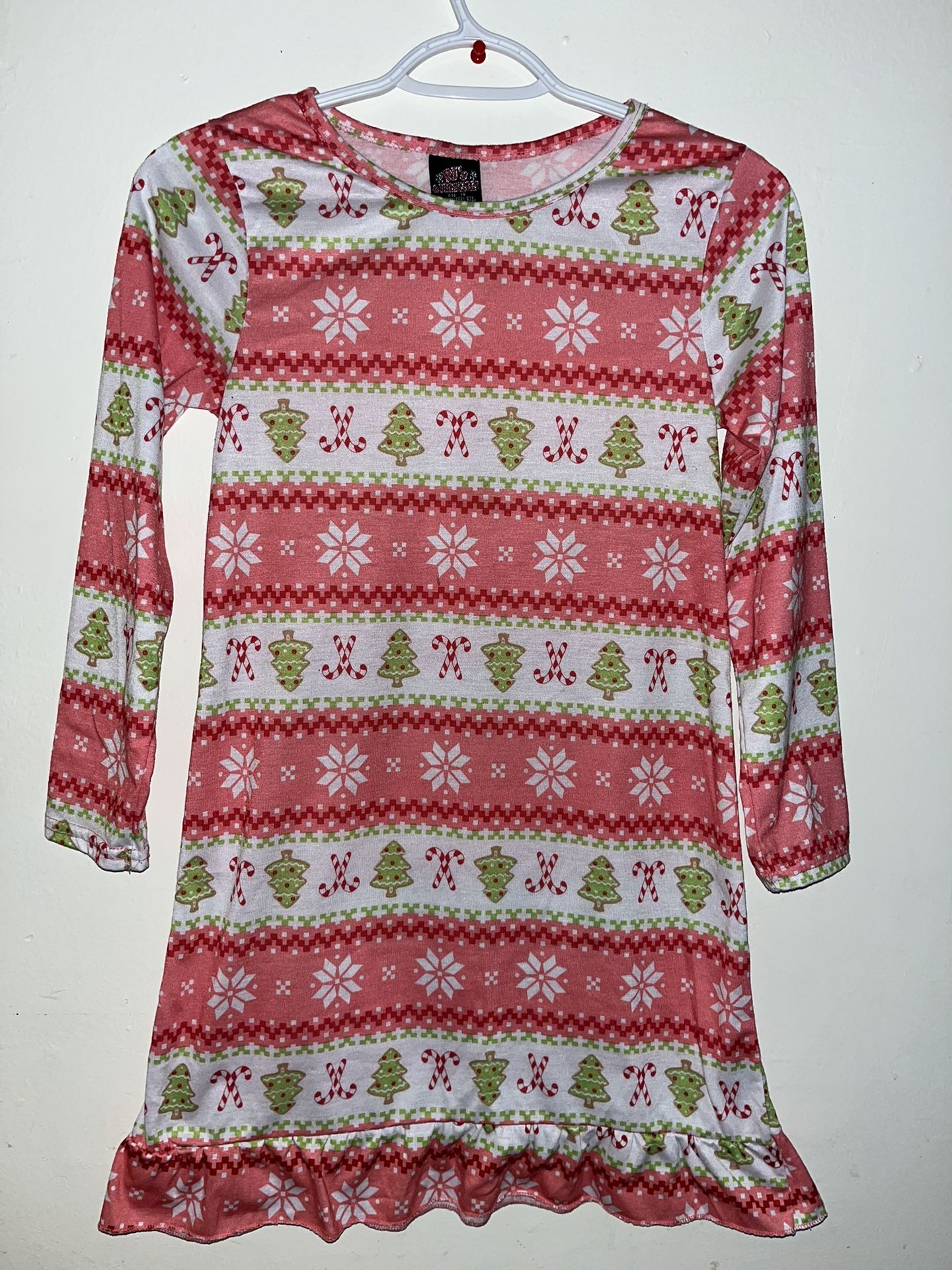 Set Of 2 Girls Christmas Sleep Dress / Nightgown Size 14 Pajamas Set 