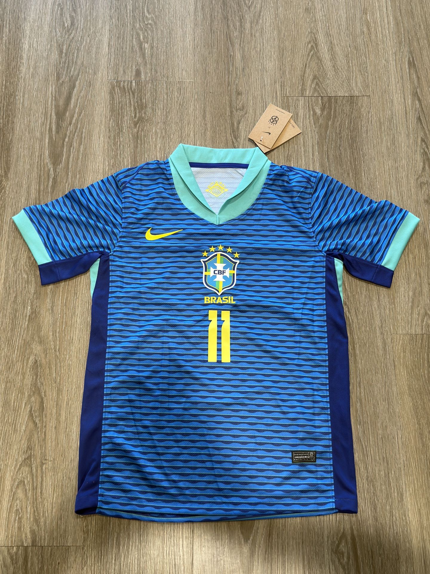 Nike Brazil 2024/25 Away Jersey (Blue/Green) – Men’s [Small] – Brand New! 