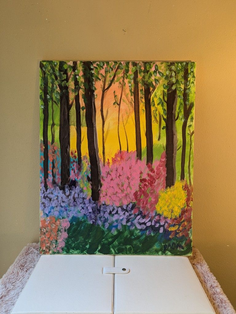 Vibrant Forest Scene Artwork