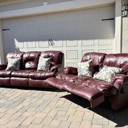 Comfy Leather Sofa Set 