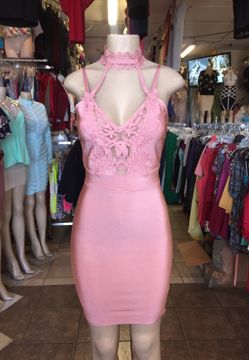 Pink bandage dress