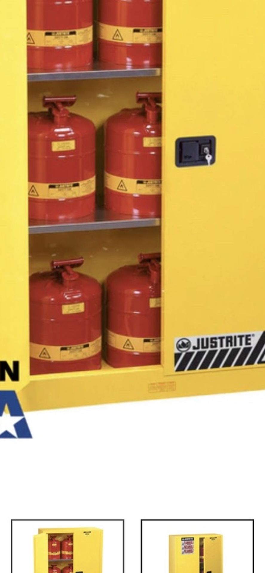 Justrite Flammable Liquid Storage Cabinet