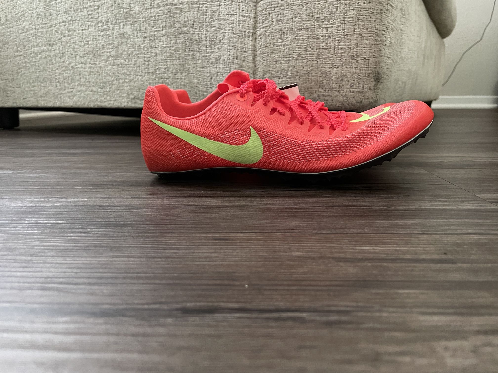 Men's Size 8.5 Nike Ja Fly 4 Track and Field Sprinting Spikes Crimson DR2741-601