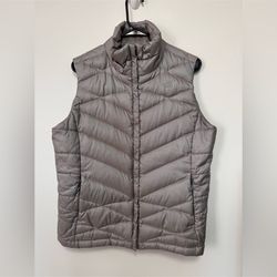WOMENS LARGE NORTH FACE VEST PUFFER GREY