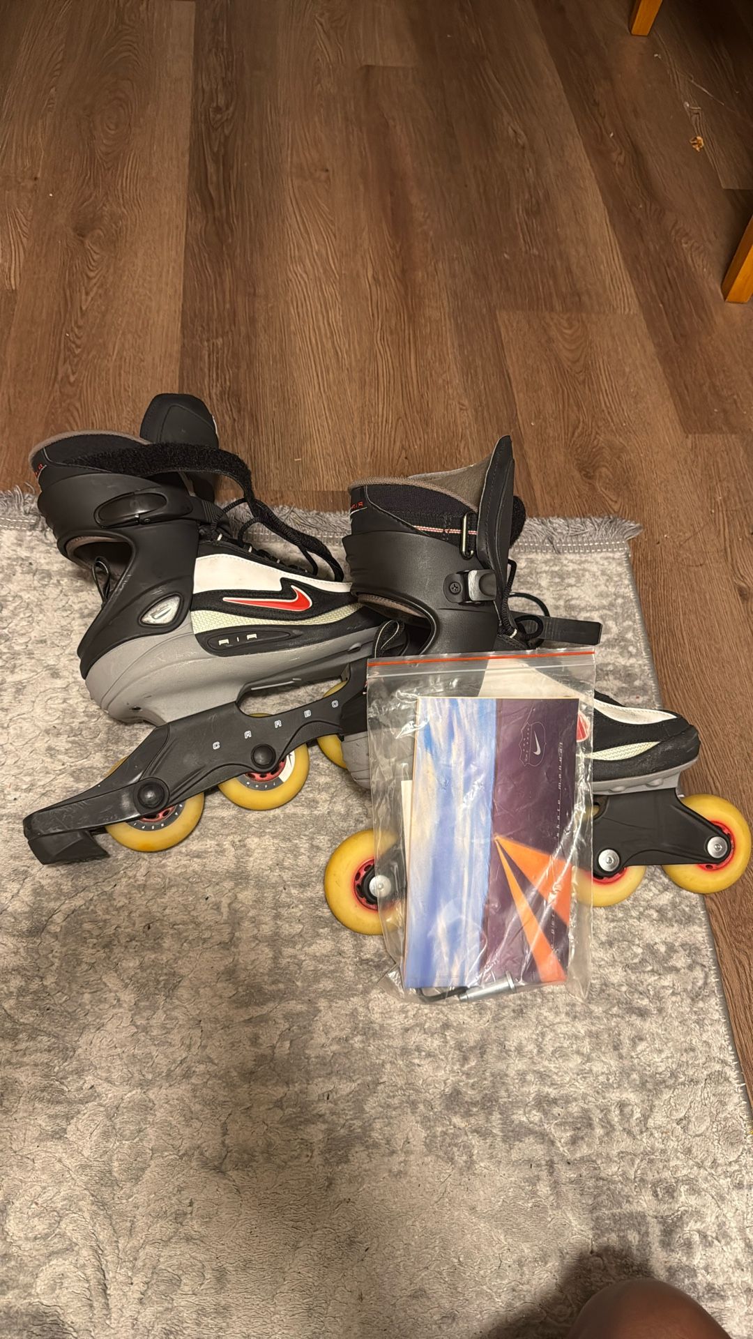 Nike Zoom Air Carbon Inline Roller Blades Size 7 Vintage Skates - EUC