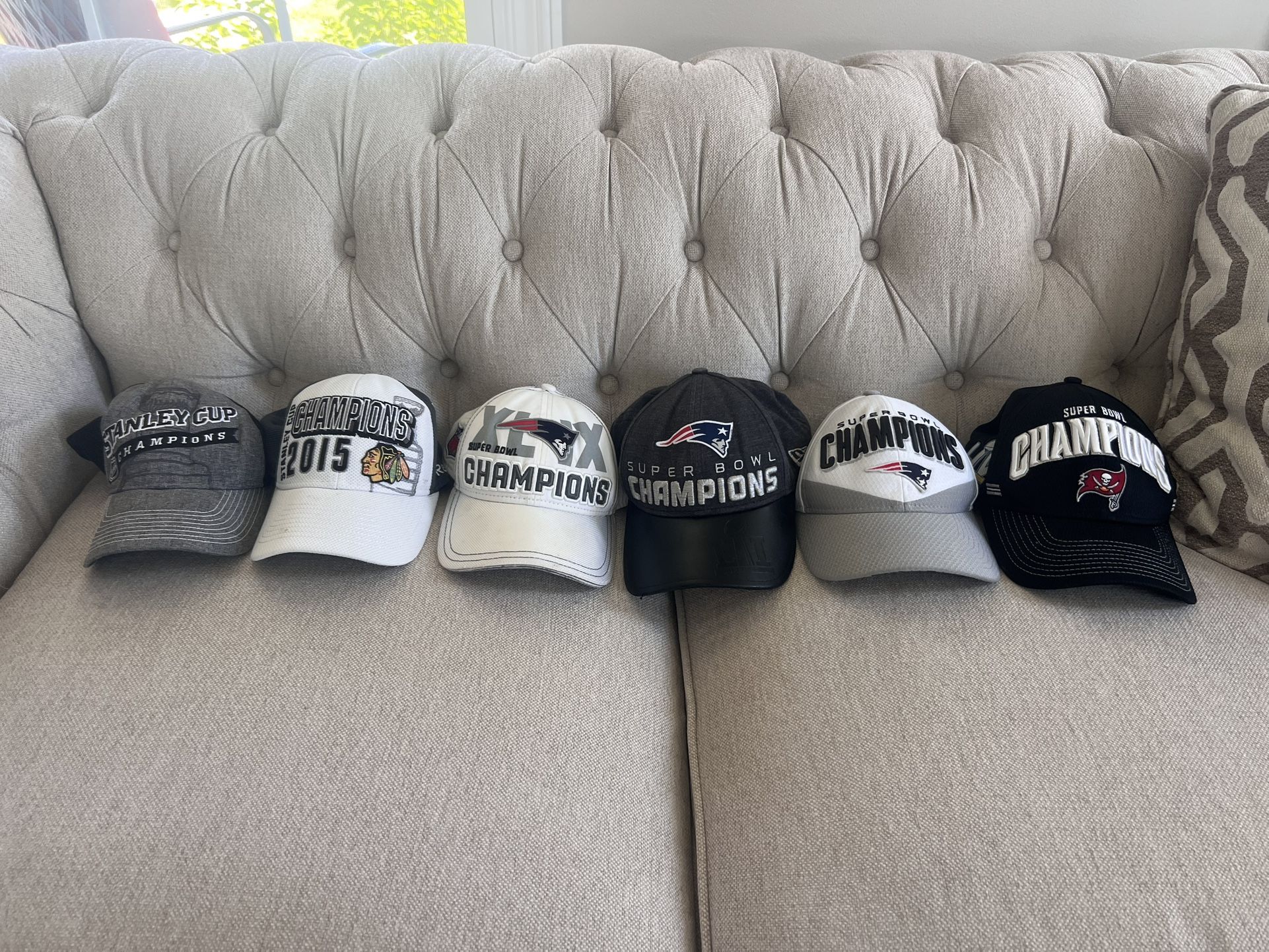 Blackhawks and Patriots Hats